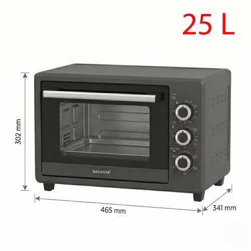 bakeVIA Mini-four 25 L – Compact avec chaleur tournante & gril