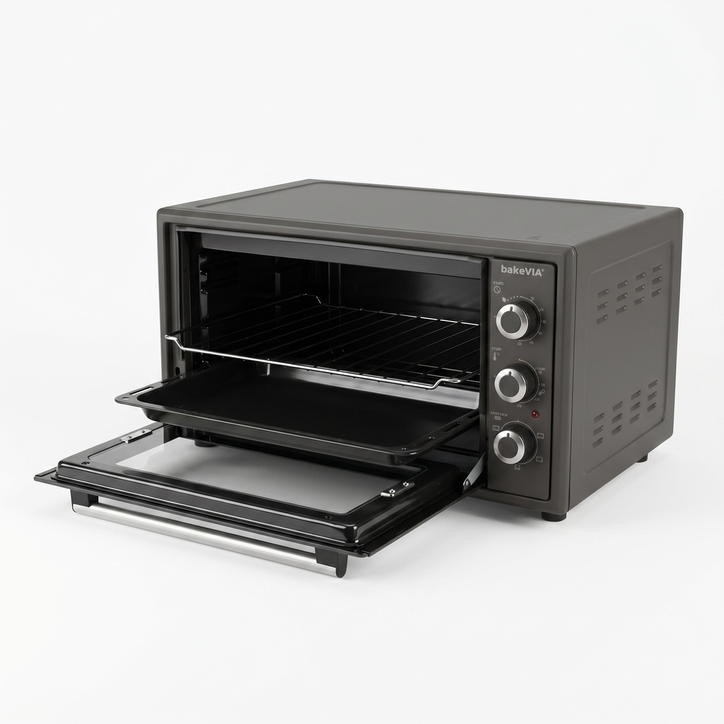 bakeVIA Mini-Oven 45 L – Grote heteluchtoven, volledig geëmailleerd