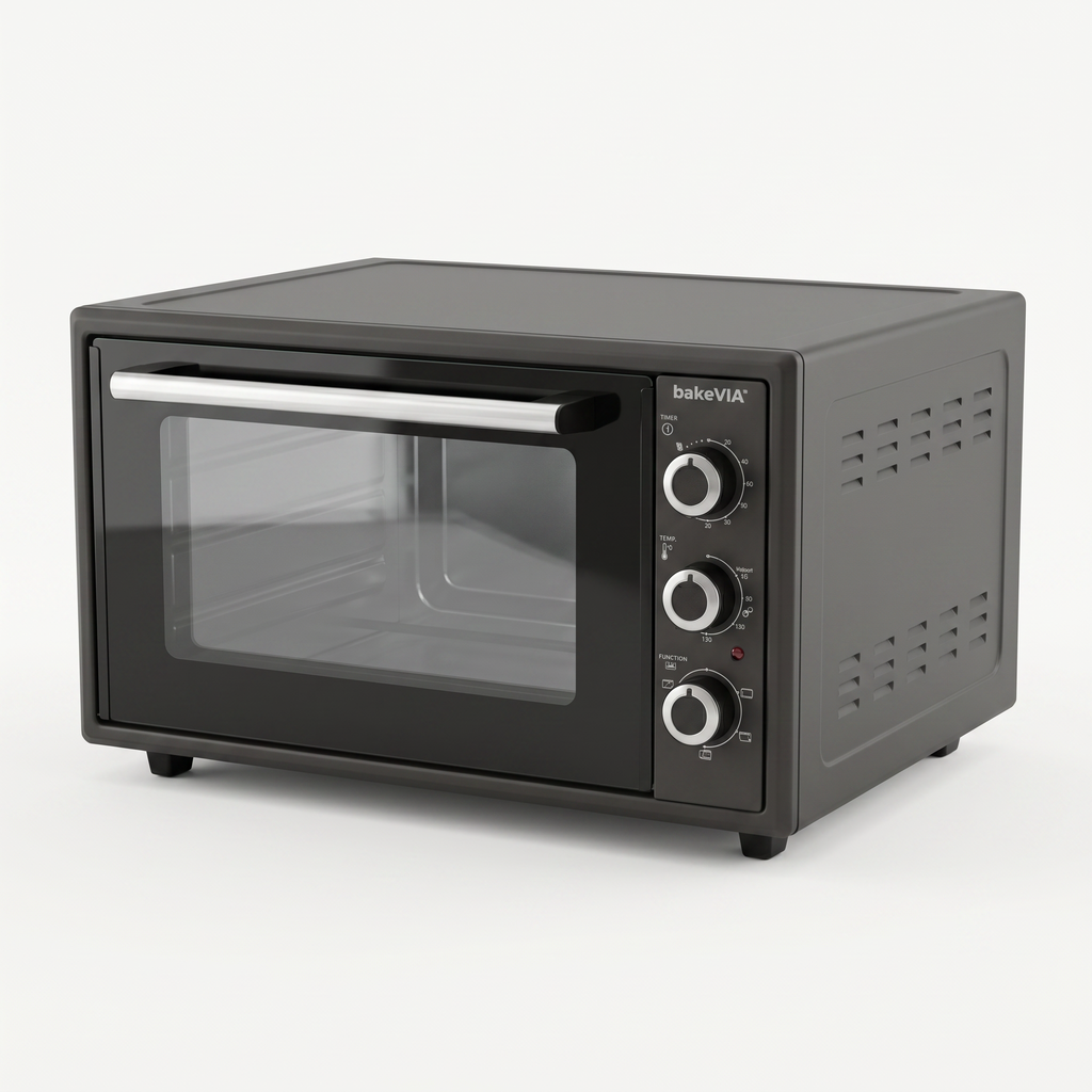 bakeVIA Mini-Oven 45 L – Grote heteluchtoven, volledig geëmailleerd
